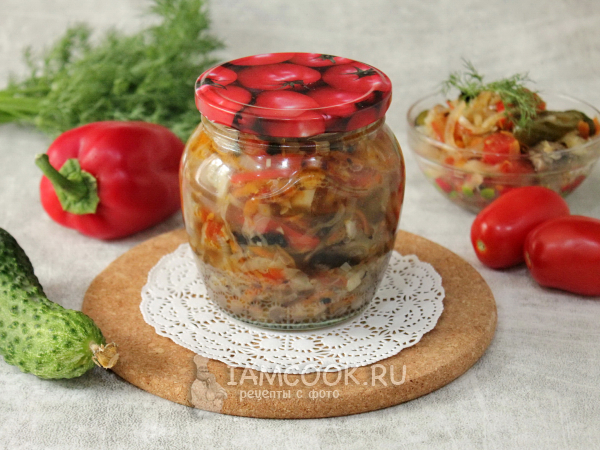 Салат Охотничий на зиму с грибами, рецепт с фото