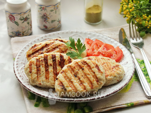 Куриные котлеты на электрическом гриле, рецепт с фото