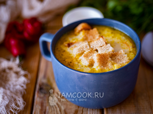 Луковый суп с плавленым сыром, рецепт с фото