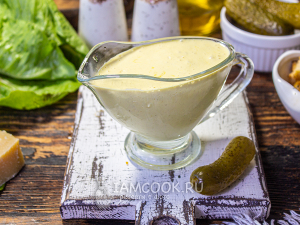 Соус Цезарь с солеными огурцами, рецепт с фото