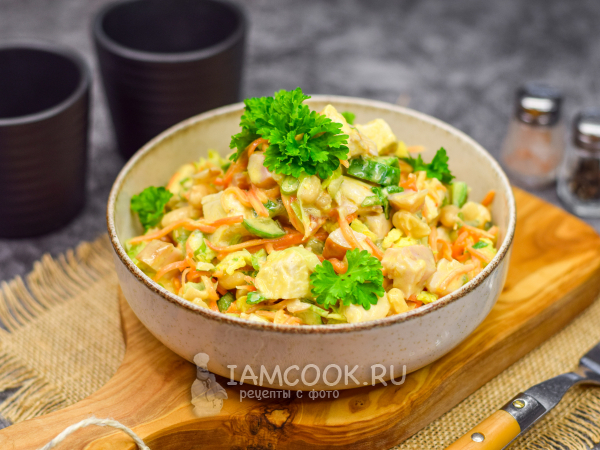 Куриный салат с морковью по-корейски, рецепт с фото