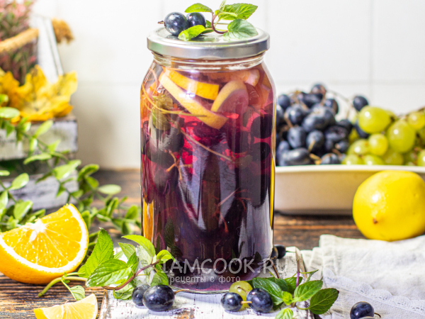 Компот мохито из винограда с мятой на зиму, рецепт с фото