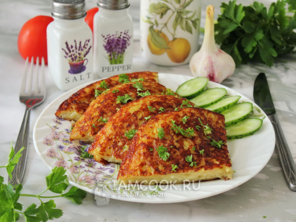 Лепешка из картошки и сыра, рецепт с фото