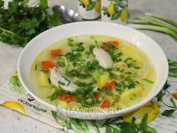 Суп с зеленым луком и вермишелью, рецепт с фото