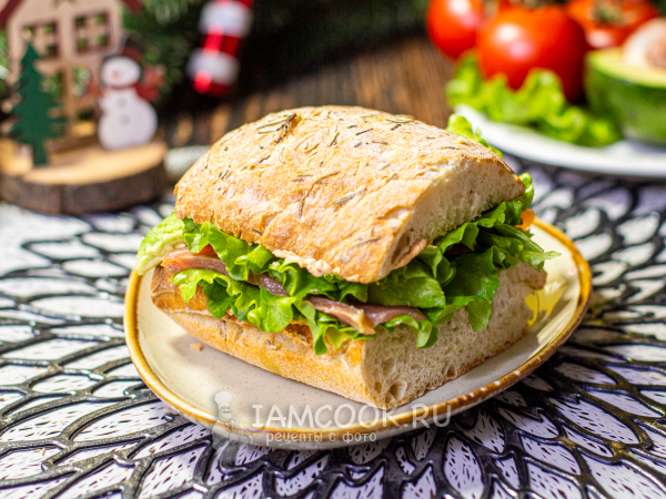 Чиабатта с лососем, рецепт с фото