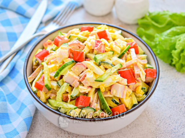 Салат «Сказка» с ветчиной, рецепт с фото