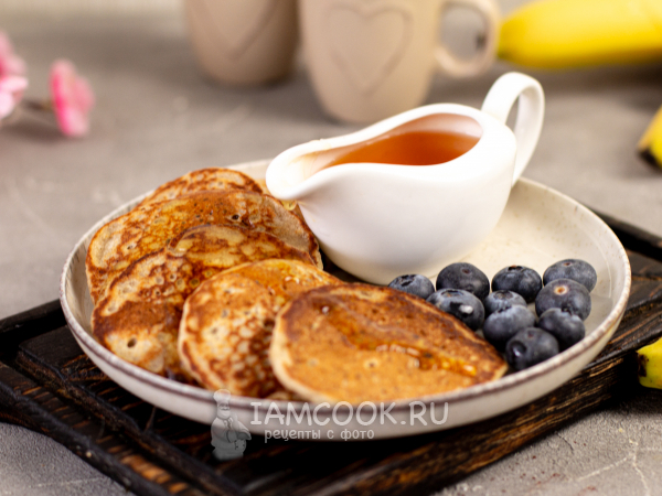 Постные оладьи с бананом и овсянкой, рецепт с фото