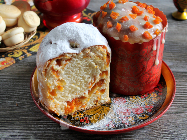 Кулич с курагой, рецепт с фото