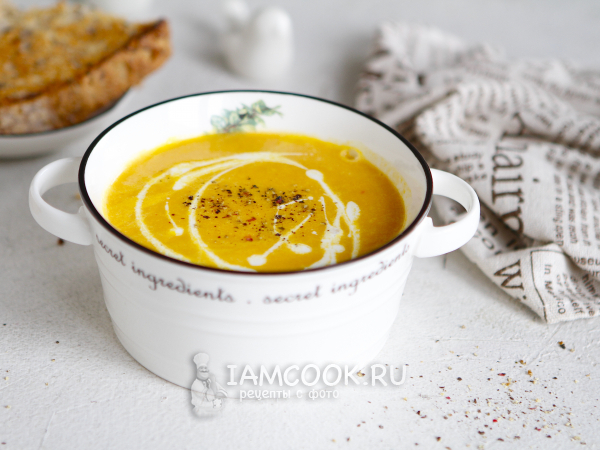 Тыквенный суп с имбирем и сливками, рецепт с фото