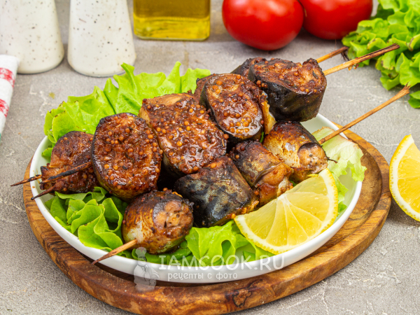 Скумбрия на шпажках в духовке, рецепт с фото