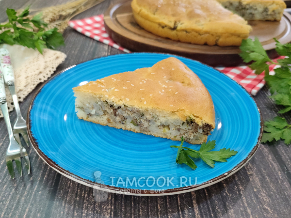 Постный заливной пирог с рыбой, рецепт с фото