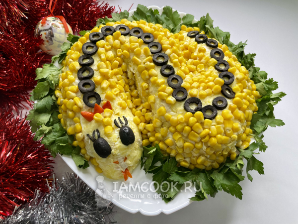 Салат «Змейка» с курицей, рецепт с фото