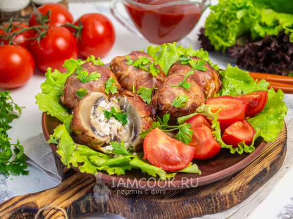 Фаршированные шампиньоны в аэрогриле, рецепт с фото