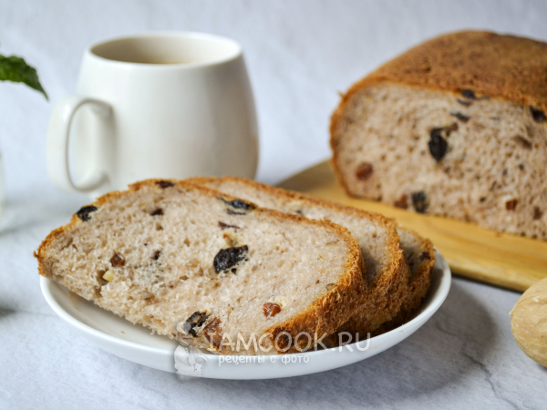 Хлеб с сухофруктами и орехами в хлебопечке, рецепт с фото