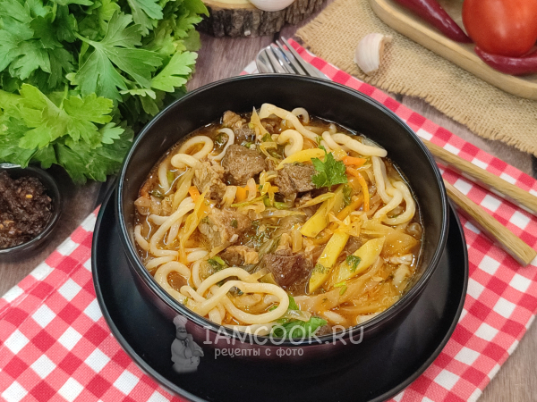 Лагман с капустой и картошкой, рецепт с фото