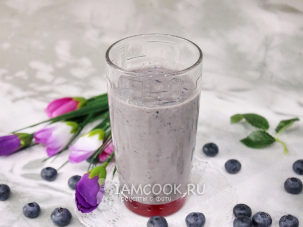 Молочный коктейль с голубикой, рецепт с фото