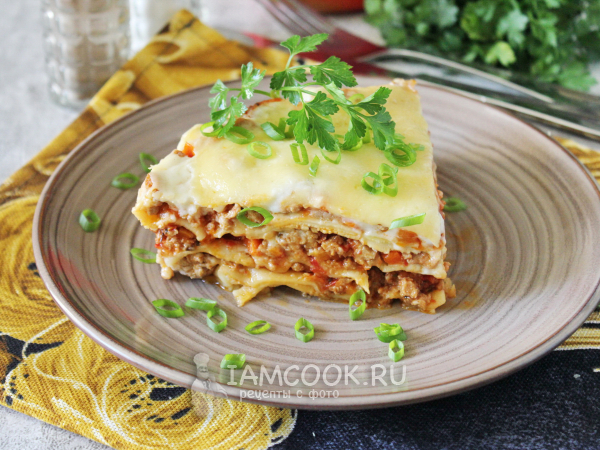 Лазанья с фаршем в мультиварке, рецепт с фото