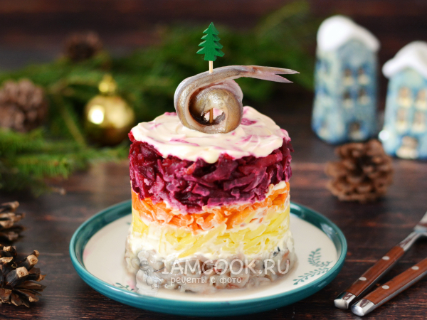 Селедка под шубой с мойвой (Мойва под шубой), рецепт с фото