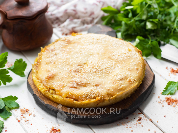 Постный заливной пирог с капустой без дрожжей, рецепт с фото