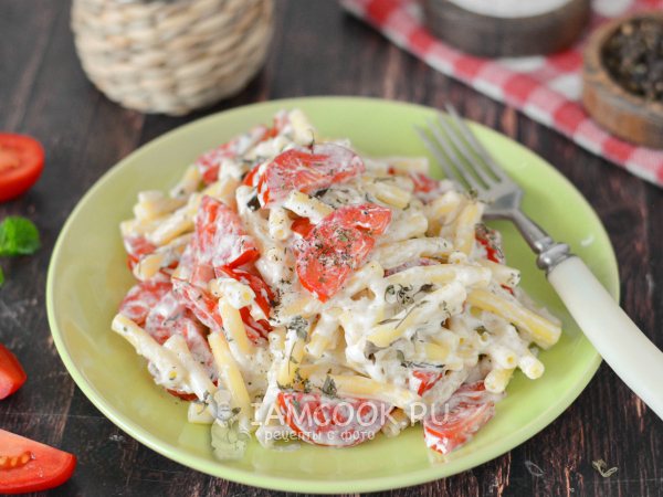 Паста с рикоттой и помидорами, рецепт с фото
