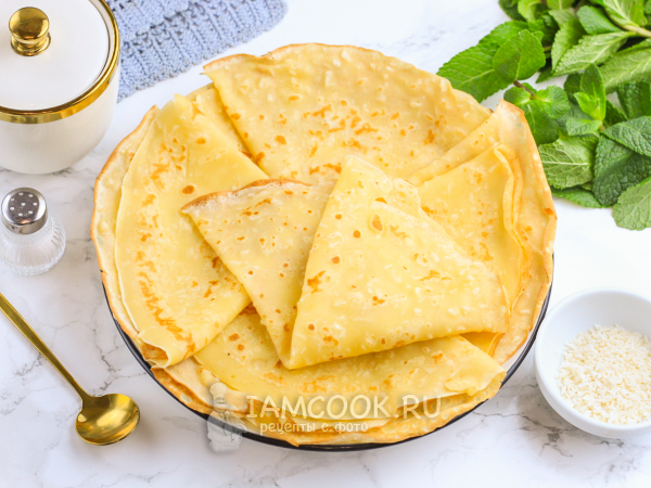 Блины с кокосовой стружкой, рецепт с фото