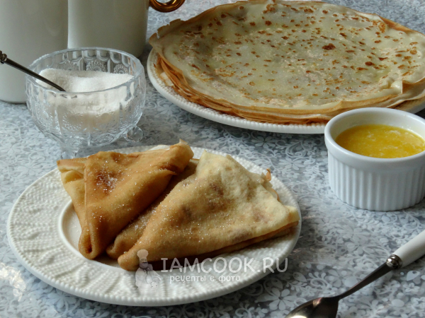 Блины с маслом и сахаром, рецепт с фото