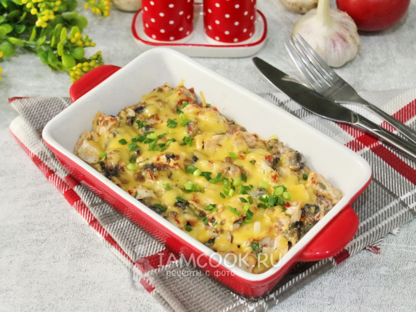 Закуска с курицей и грибами, рецепт с фото