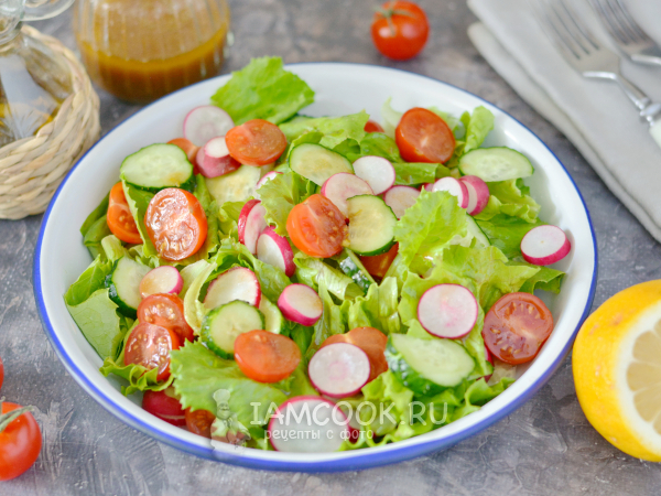 Салат из свежих овощей с соевым соусом, рецепт с фото