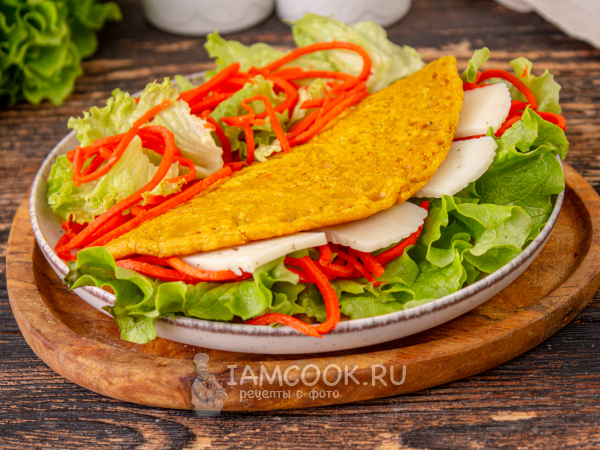 Нутовый блин на завтрак, рецепт с фото