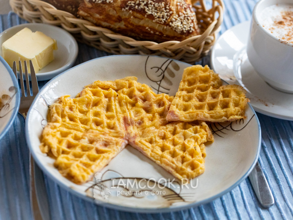 Омлет в вафельнице, рецепт с фото