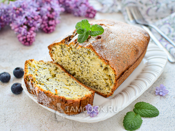 Кекс на сметане с маком, рецепт с фото