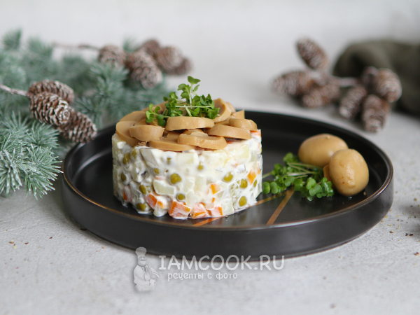 Салат Оливье «Ужин ацтека», рецепт с фото