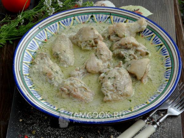 Чкмерули на костре в казане, рецепт с фото