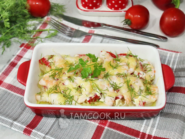 Картошка с креветками в духовке, рецепт с фото