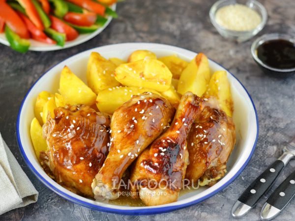 Курица с картошкой в соусе терияки, рецепт с фото