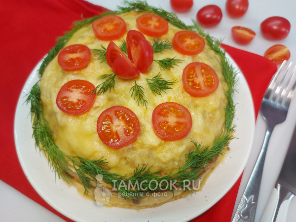 Блинный торт с фаршем, рецепт с фото