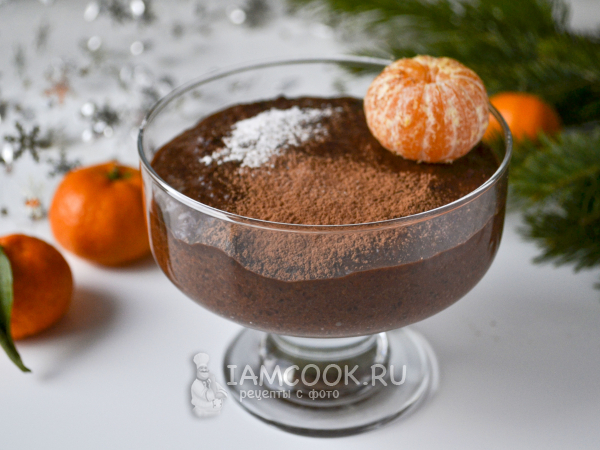 Шоколадный десерт из хурмы, рецепт с фото