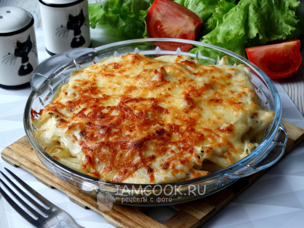 Макароны под соусом бешамель в духовке, рецепт с фото
