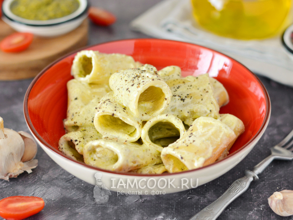 Паста с рикоттой и песто, рецепт с фото