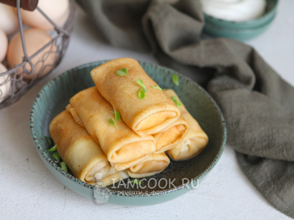 Яичная начинка для блинов (+блины), рецепт с фото