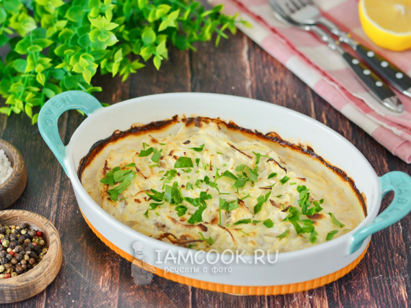 Щука с майонезом и луком в духовке, рецепт с фото