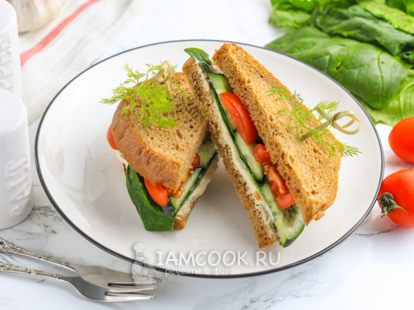 Сэндвич с хумусом, рецепт с фото