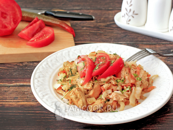 Курица с пекинской капустой в духовке, рецепт с фото