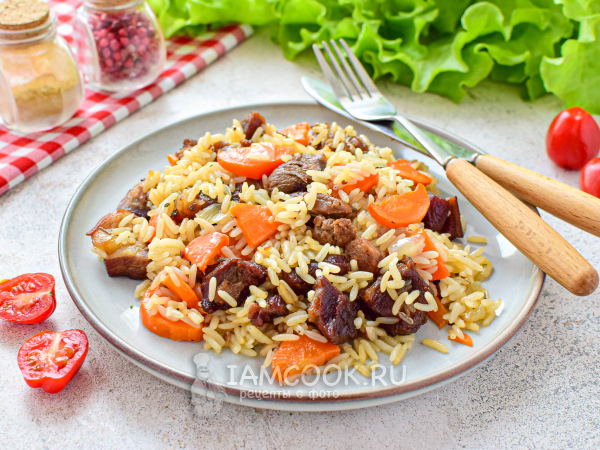 Плов из баранины в рукаве в духовке, рецепт с фото