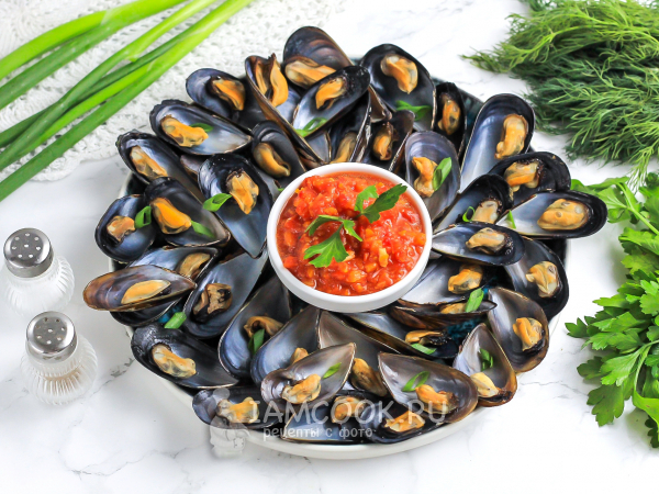Мидии на пару, рецепт с фото