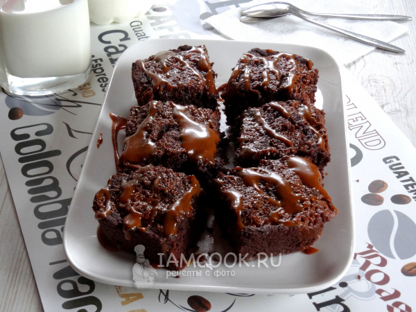 Брауни с соленой карамелью, рецепт с фото
