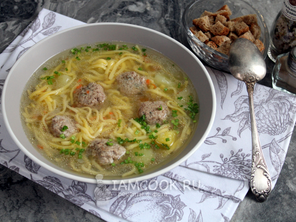 Утиный суп с лапшой (и фрикадельками), рецепт с фото