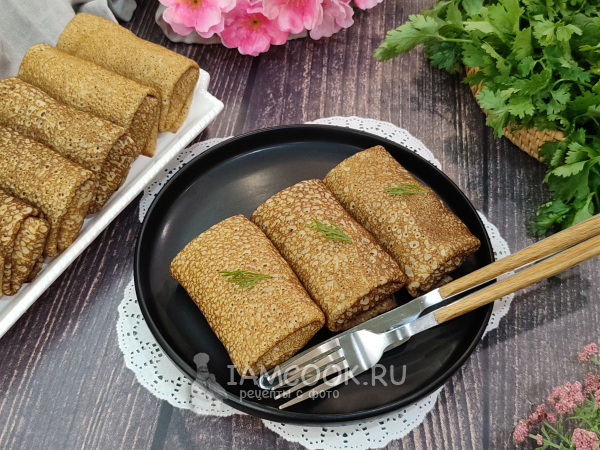 Блины с рыбой и рисом, рецепт с фото