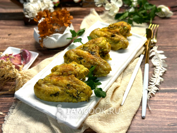 Куриные крылышки с горчицей в духовке, рецепт с фото