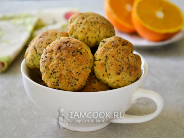 Постное апельсиновое печенье, рецепт с фото